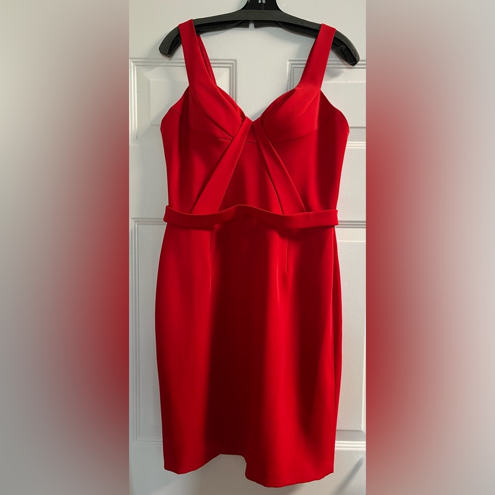 David Meister Red Cocktail Dress, Sz 12. Never worn.